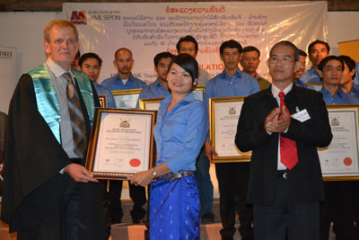 Lao graduates of the RMIT apprenticeship program